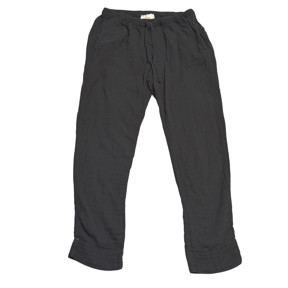 Xirena Pants Womens Size XS Gauze Cotton Drawstring Elastic Waist Black Coastal